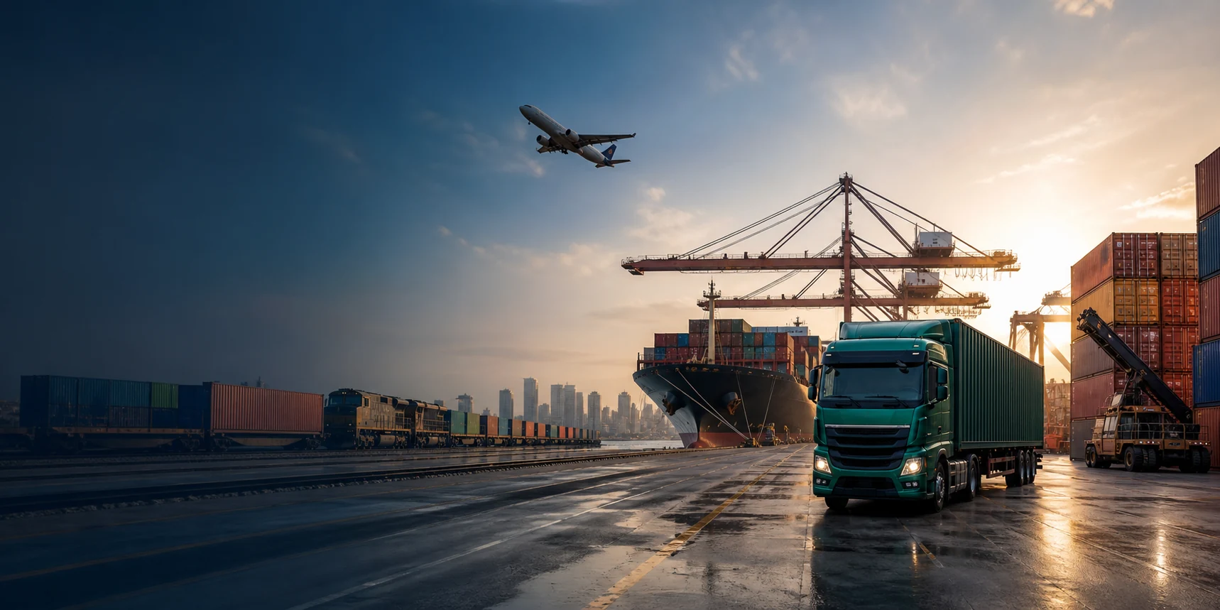 Road, rail, air and ocean logistics network